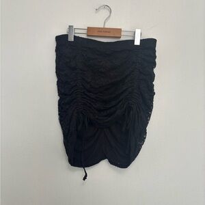 Garage Black Ruched Lace Skirt